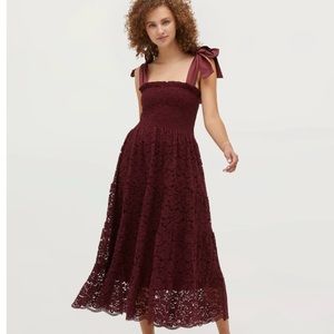 SOLD OUT: The Lace Ribbon Ellie Nap Dress - Wine - no slip needed - NWT!